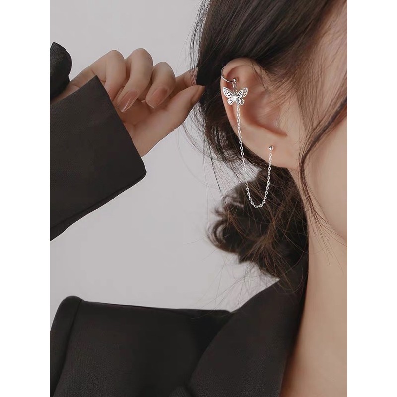 1 CHIẾC -2 KIỂU khuyên vành tai earcuff bướm hot trend