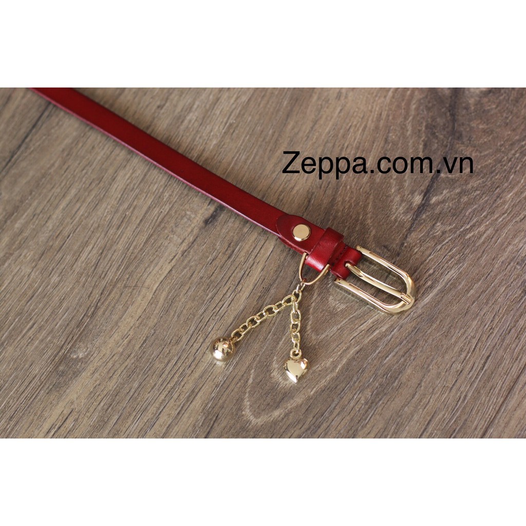 NỊT DA BÒ ZEPPA - NỊT NỮ - MÀU NÂU ĐỎ