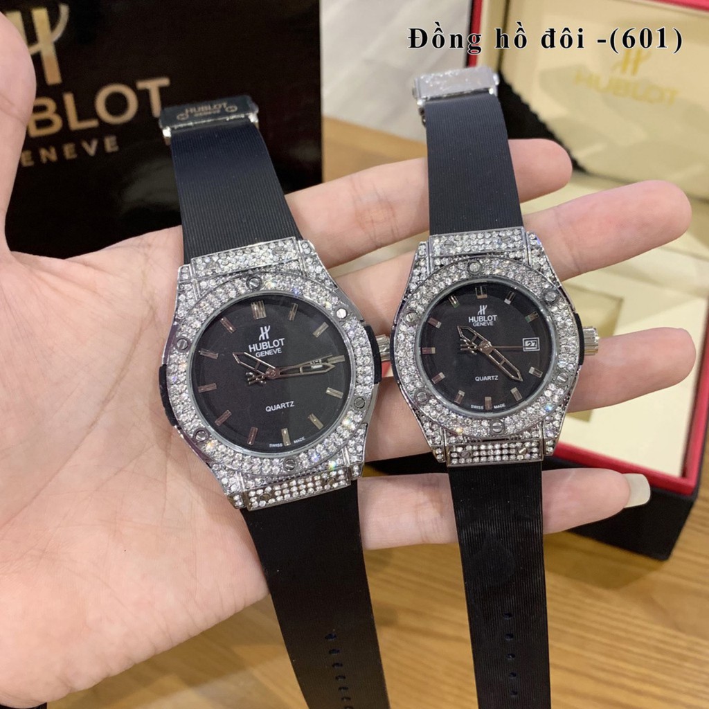 Đồng hồ nữ Hublot mặt tròn đính viền đá dây cao su thơm vani cao cấp DHN601 - Shop6906 | BigBuy360 - bigbuy360.vn