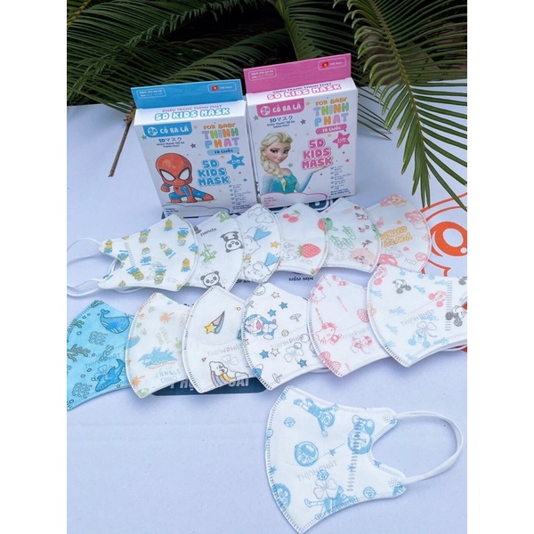 Hộp 10 Khẩu Trang Cho Bé 5D họa tiết loại nhỏ (1-5 tuổi)