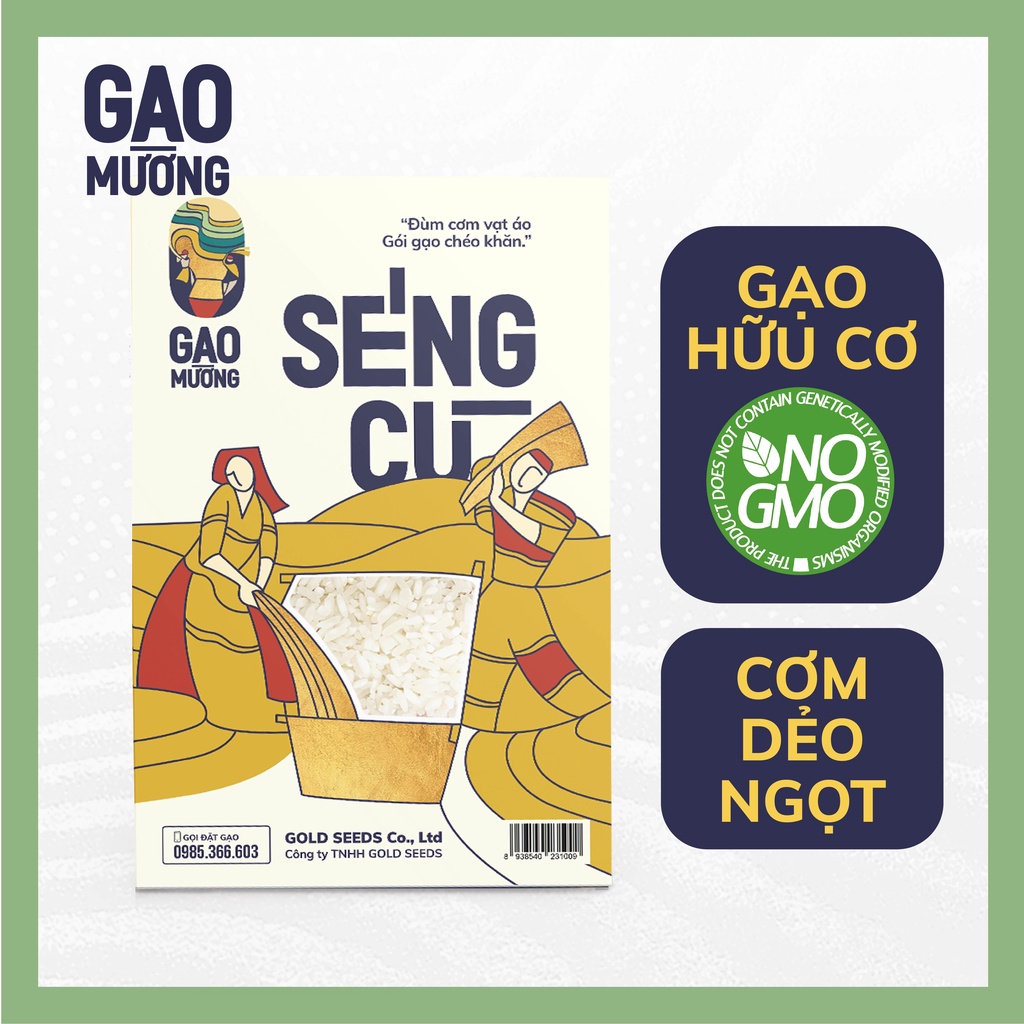 Gạo Séng Cù Hộp 1KG, gạo đặc sản Điện Biên, đóng túi chân không 1KG
