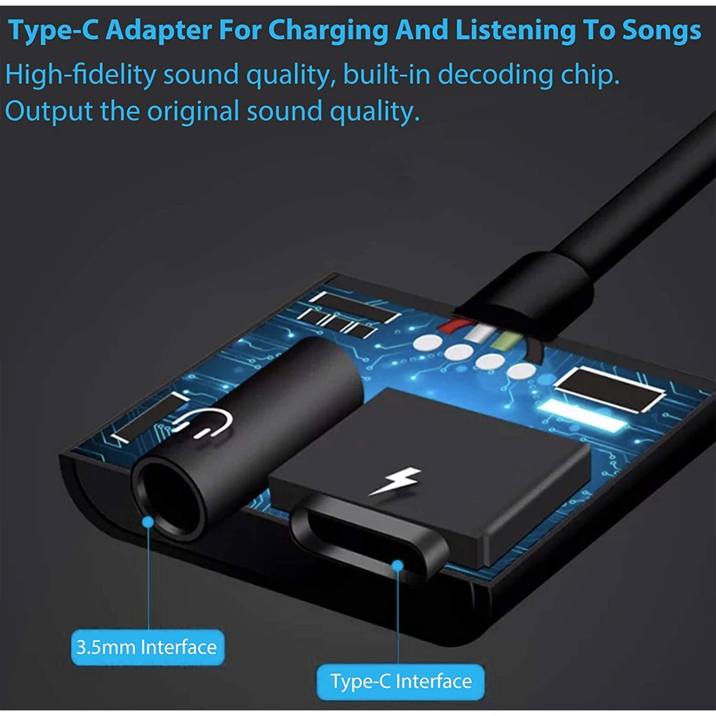 Đầu Chuyển Đổi USB C Sang Jack Tai Nghe 3.5mm 2 Trong 1 Cho iPad Pro 12.9 "Essential HTC U11
