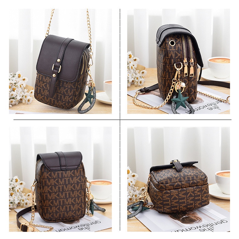 Túi da đeo chéo CHUWANGLIN mini in họa tiết thời trang cho nữ