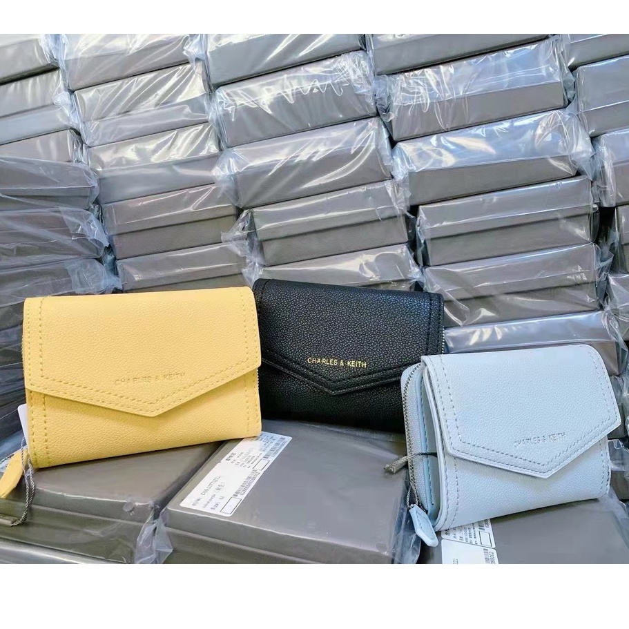 Túi Nữ 10770427 10770477 Ví Ngắn Nhiều Ngăn Màu Trơn Có Khóa Kéo Thời Trang Cho Nữ