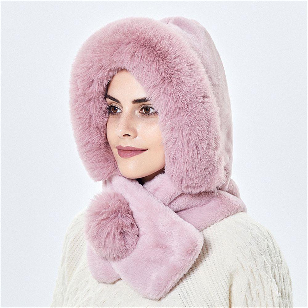 Mũ Beanie Phủ Lông Chồn Mềm Mại Chống Gió Mùa Đông Cho Người Lớn