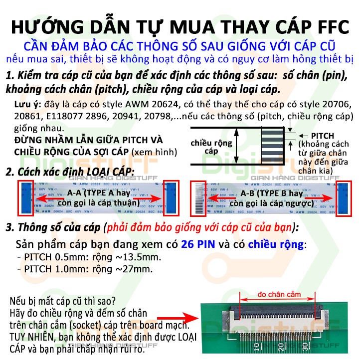 Cáp phẳng AWM 20624 26 pin AWM 20706 thay cáp Xinya CviLux HAMBURG-SH-HF High-Tek JI-HAW