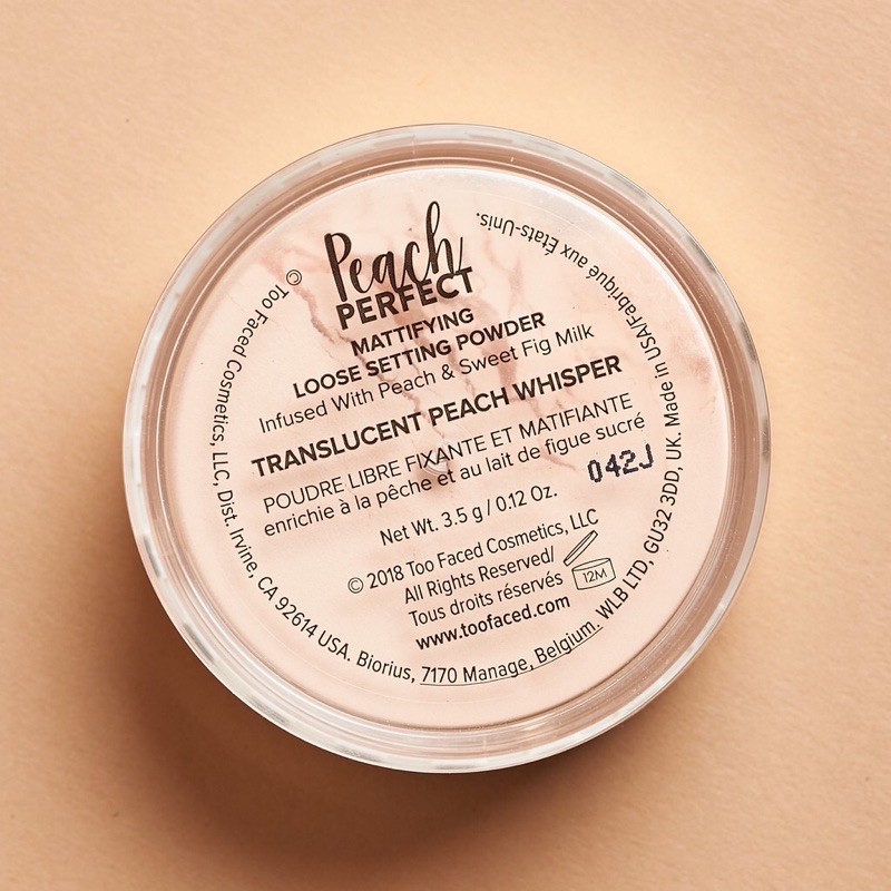 [CÓ SẴN]Phấn phủ Too Faced Peach Perfect Powder màu Translucent Peach 3.5g