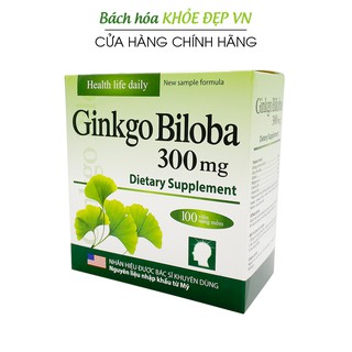 Hoạt huyết dưỡng não Ginkgo Biloba 300mg giảm đau đầu, chóng mặt - Hộp 100 viên