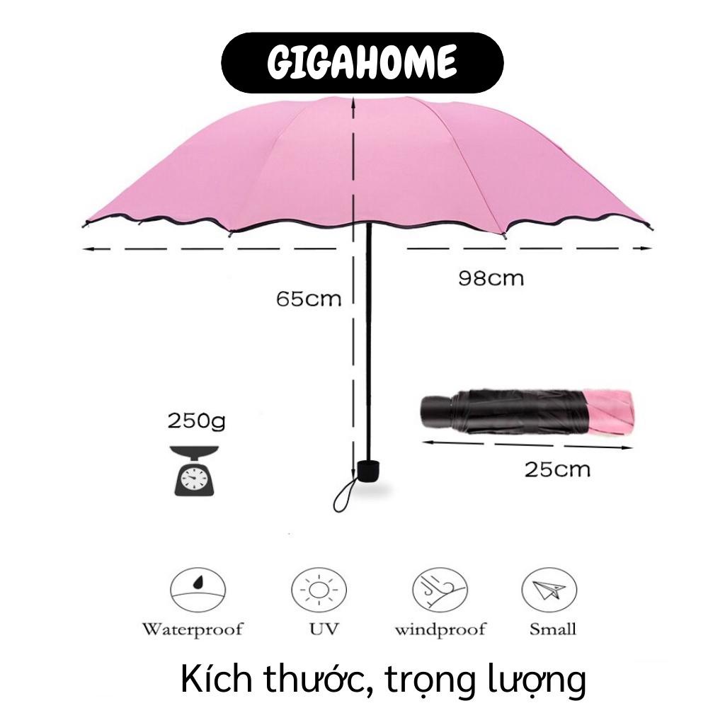Ô Dù Đi Mưa Gấp Gọn GIGAHOME Nổi Hoa Văn Khi Dính Nước Độc Đáo 2783