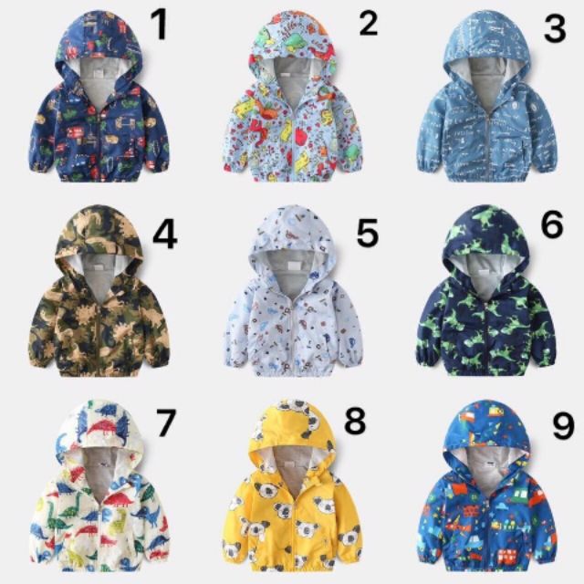 ,Áo khoác gió lót cotton cho bé (kéo ảnh để chọn mẫu)