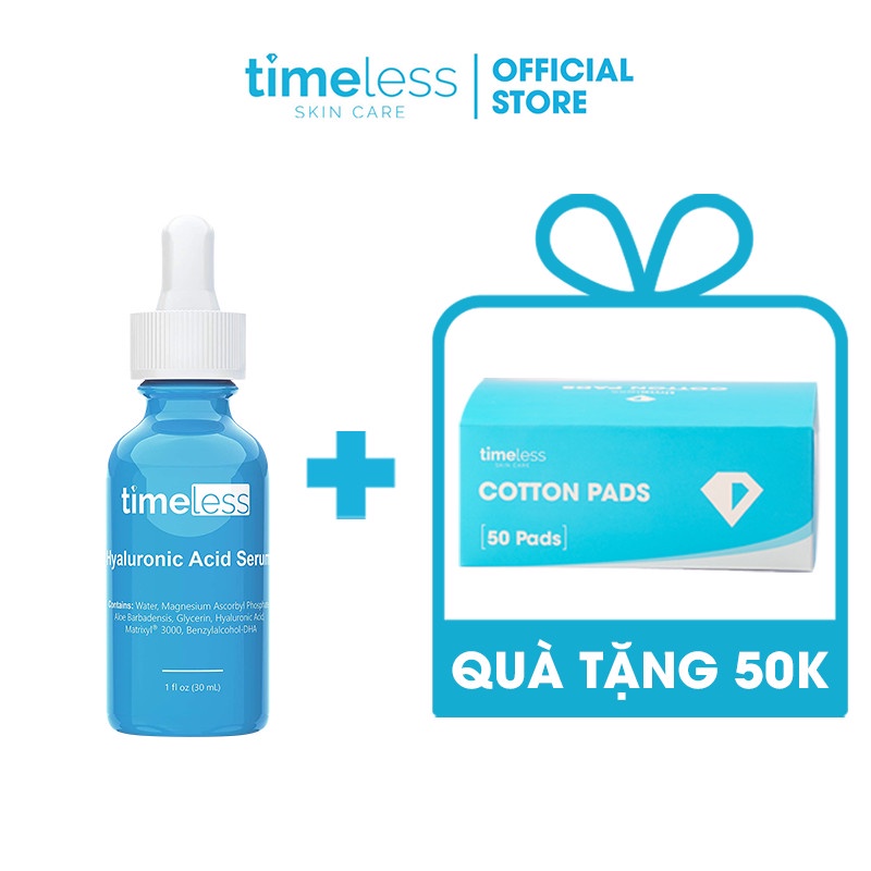 Tinh Chất Dưỡng Ẩm Làm Trắng Da Timeless Hyaluronic Acid + Vitamin C (30ml)