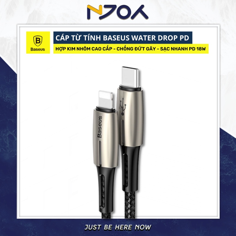 Cáp Sạc Nhanh PD 20W BASEUS Waterdrop Type C to Dây Dù 1m Dành Cho IP13 Pro Max 12 Pro Max 11 Pro Max
