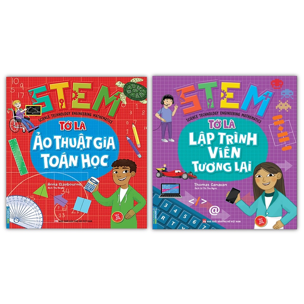Sách - Combo 2 cuốn STEM Tớ là ảo thuật gia toán học và STEM Tớ là lập trình viên tương lai