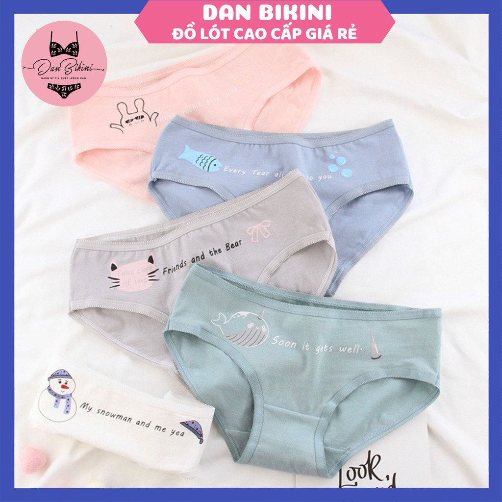 Quần Lót Nữ Cotton 100% kháng khuẩn mềm mại hình Chibi siêu dễ thương mã 026