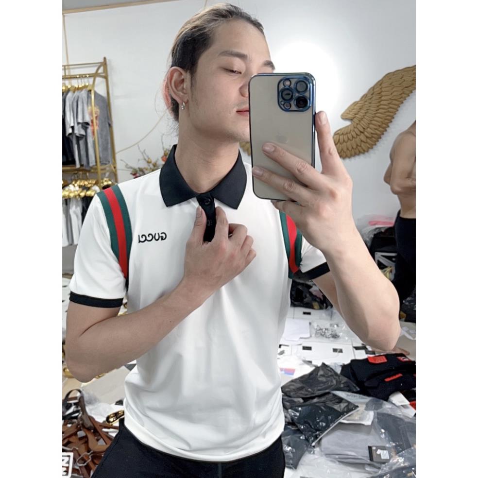 Áo polo gucci, áo phông gc cổ bẻ, chất da cá cộc tay mùa hè 2022 chi tiết vá chỉ vai thêu gucci !