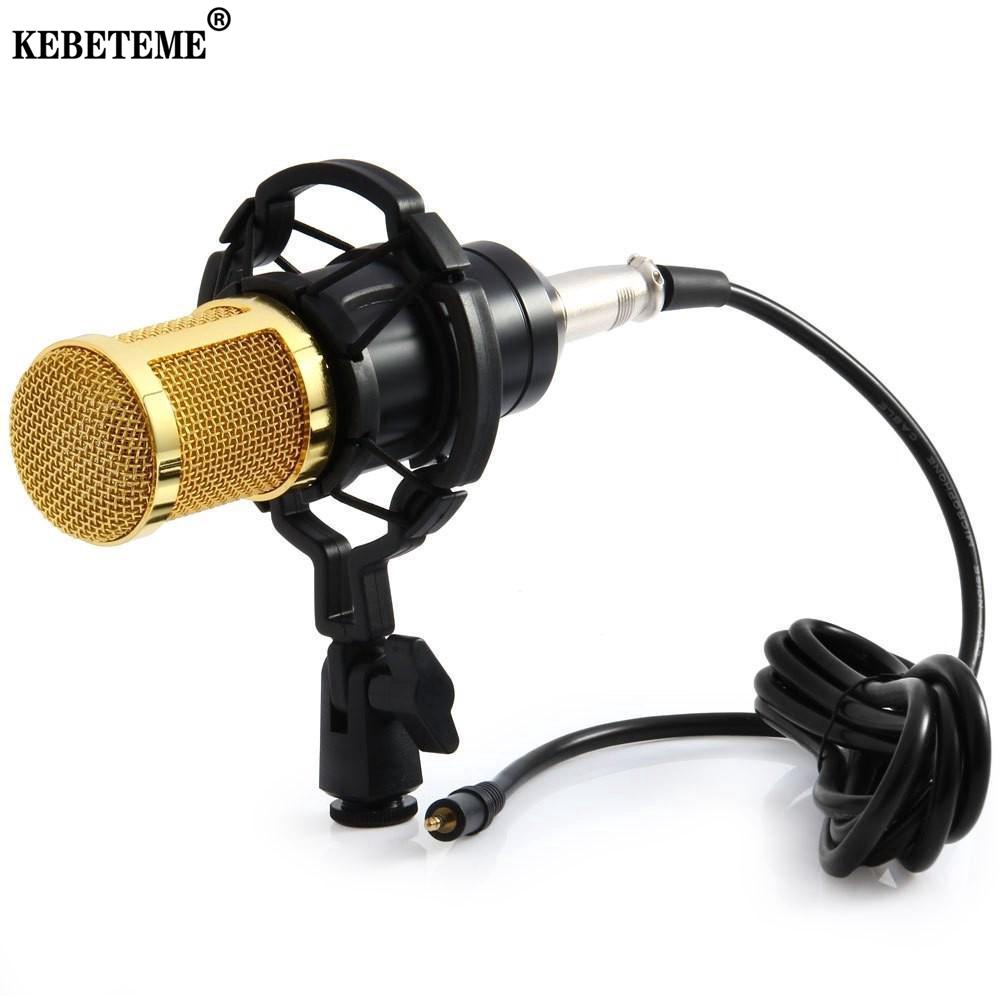 Mic Thu Âm BM-800 Micro Âm Thanh Phòng Thu Năng Động Micro Có Dây Đứng Cho Máy Tính Studio PC