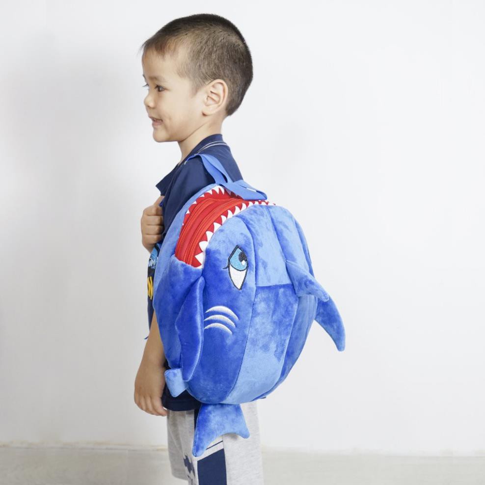 Balo Hoạt Hình cá mập Cho Bé Mẫu Giáo- Mầm Non [1-3 Tuổi]