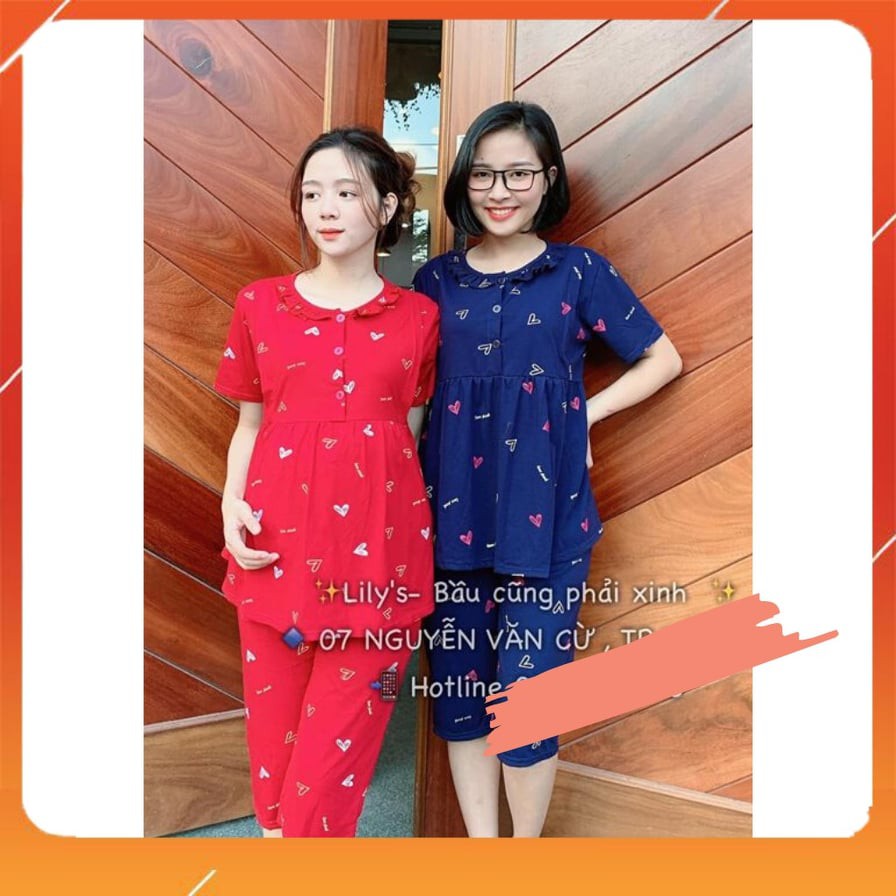 Bộ Lửng Bầu Và Sau Sinh 3 Cúc Chất Mềm Đẹp Cao Cấp, Freesize