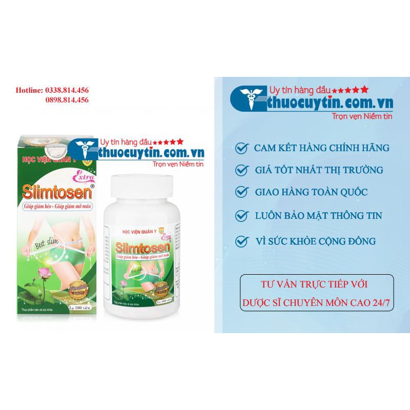Viên uống giảm cân thảo dược Slimtosen ( chính hãng 100% có tại Nhà Thuốc - bác sĩ khuyên dùng)