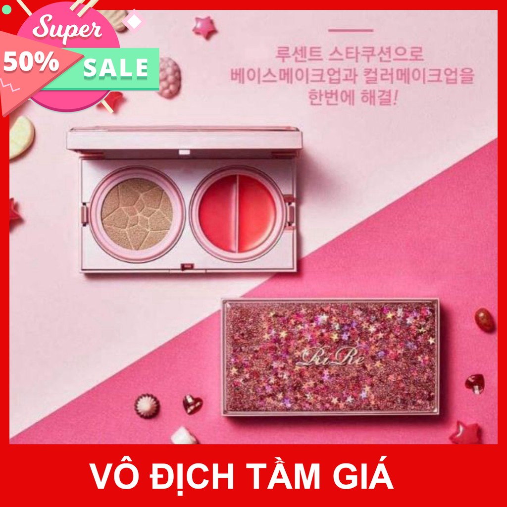 [TAS9] Bộ "3 Trong 1" Phấn Nước Kèm Son Và Má Hồng Rire Lucent Star Cushion SPF50+ PA+++[leo9],[haiquang]