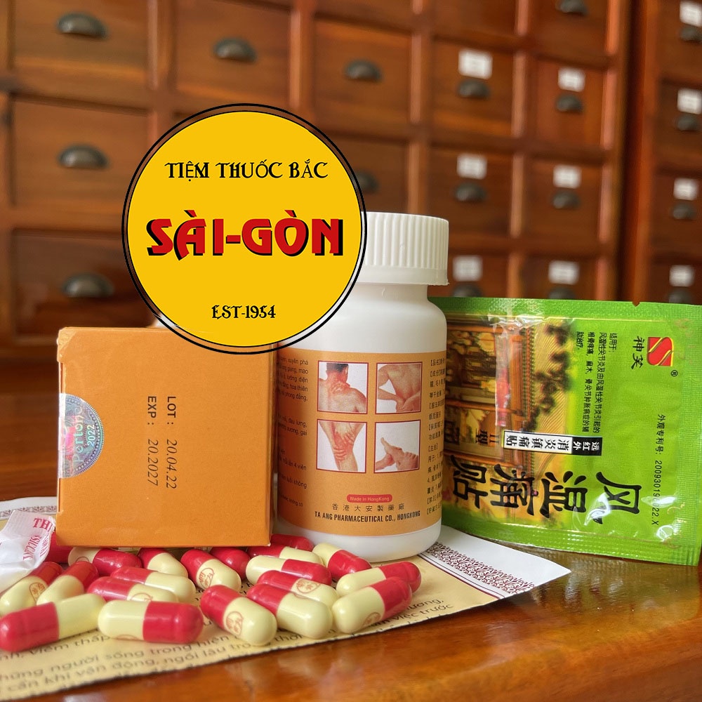 Gai Cốt Hoàn HK viên chữ đỏ, có miếng cao dán - Hộp 60 viên