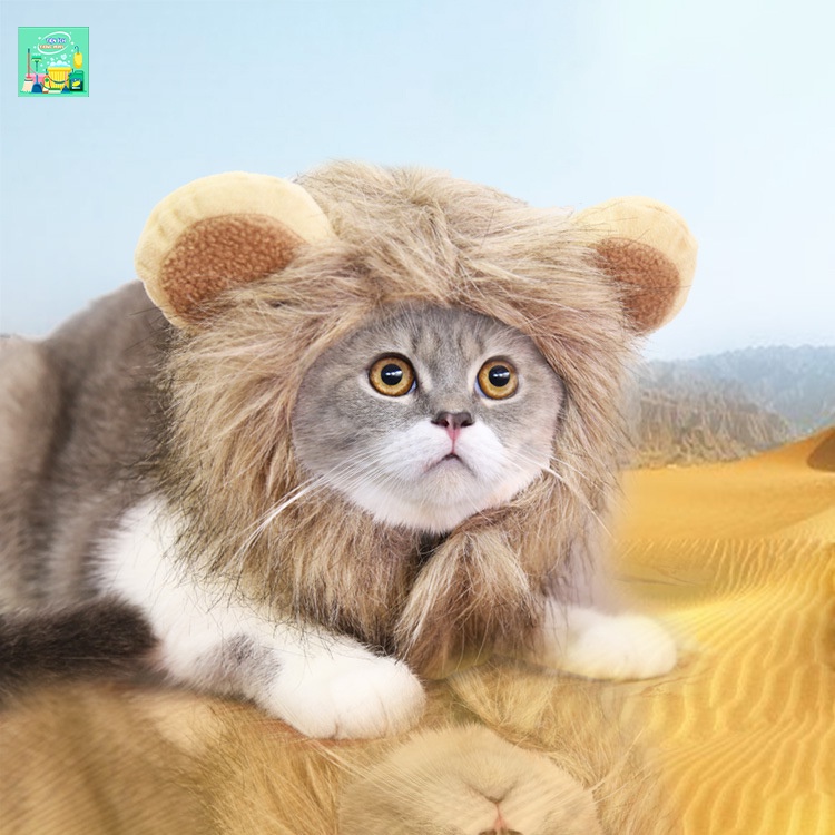 Mũ đội cho chó mèo cosplay sư tử. Nón hóa trang cho thú cưng siêu ngầu. Mũ giữ ấm thời trang cho thú cưng - VV362