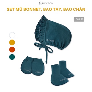 Le coon mũ bonnet, bao tay, bao chân comfy newborn - ảnh sản phẩm 5