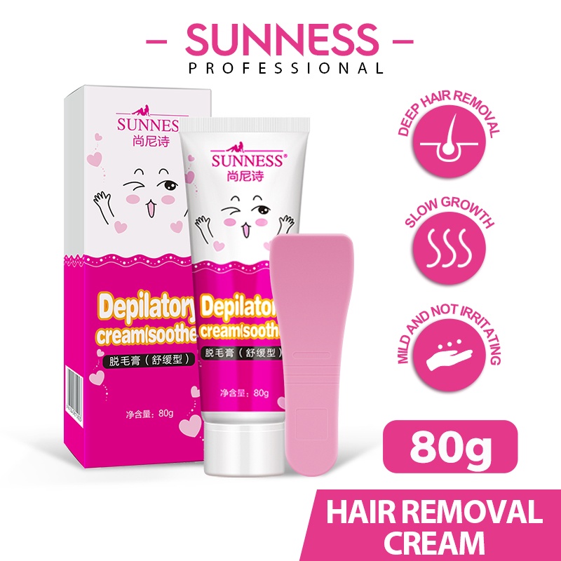 Kem Tẩy Lông SUNNESS Không Đau Dịu Nhẹ Mịn Không Mùi Không Kích Ứng Thân Thiện Với Mọi Loại Da Cho Nam Và Nữ