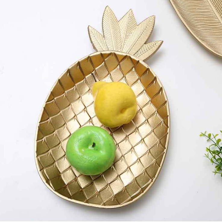 KHO-HN * Khay nhựa hình lá chuối và quả dứa dùng trang trí bàn lễ tân, chụp ảnh sản phẩm, DIY