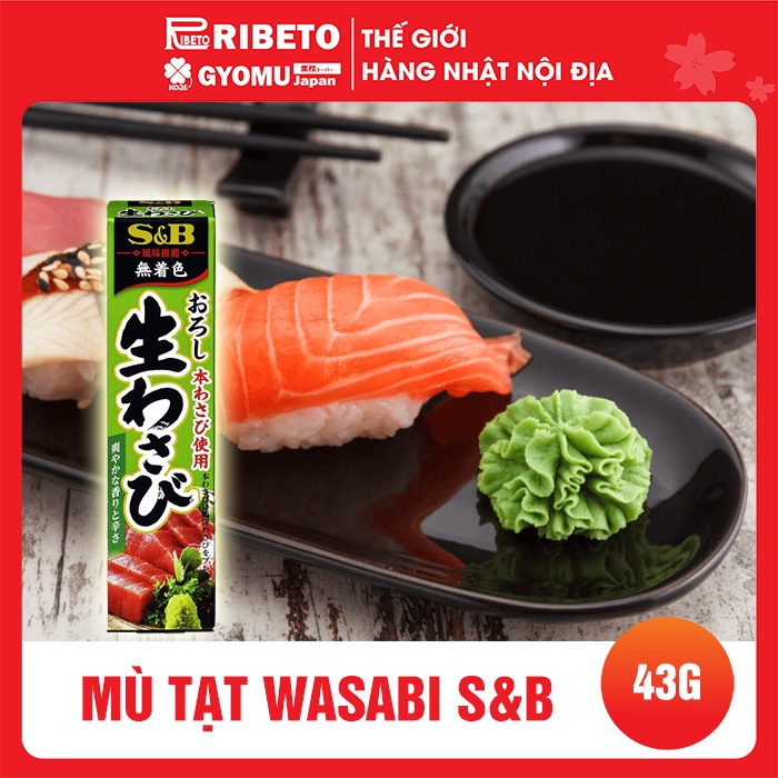 Mù tạt wasabi S&amp;B Nhật Bản hộp 43g - 4901002066550