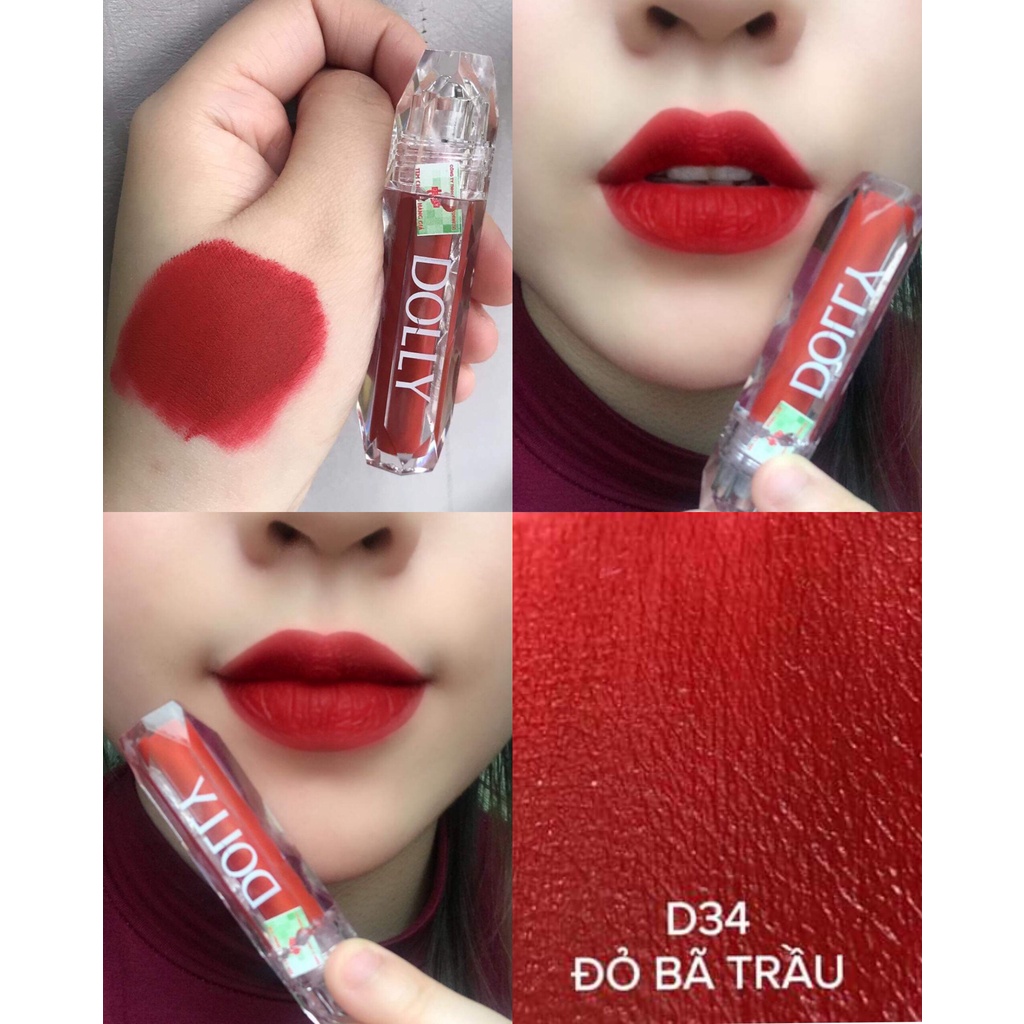 Son Kem Siêu Lì Không Chì Mềm Môi - Son Dolly Diamond Velvet Cao Cấp