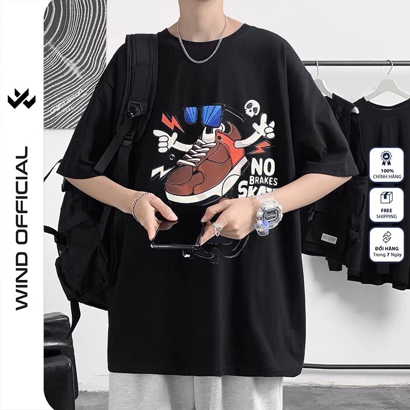 Áo thun tay lỡ WIND phông unisex form rộng bản Premium GIÀY nam nữ oversize ulzzang