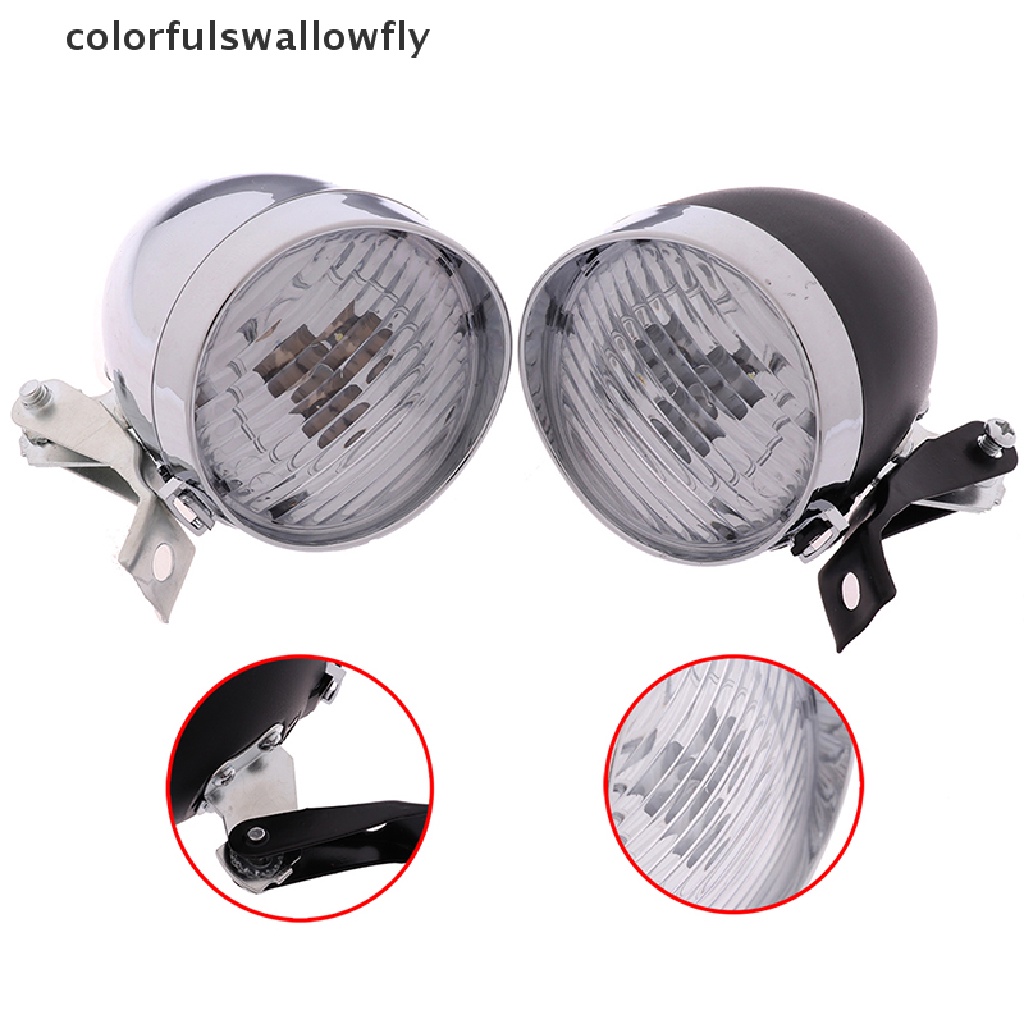 Đèn Pha LED 3 Bóng Nhiều Màu Phong Cách Cổ Điển Cho Xe Đạp