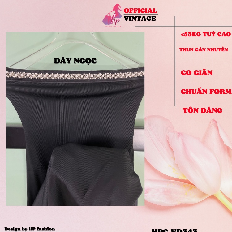 Đầm body ống, váy quây ngực phối dây ngọc khoá kéo lưng dáng dài  sang chảnh dự tiệc hàn quốc VD343