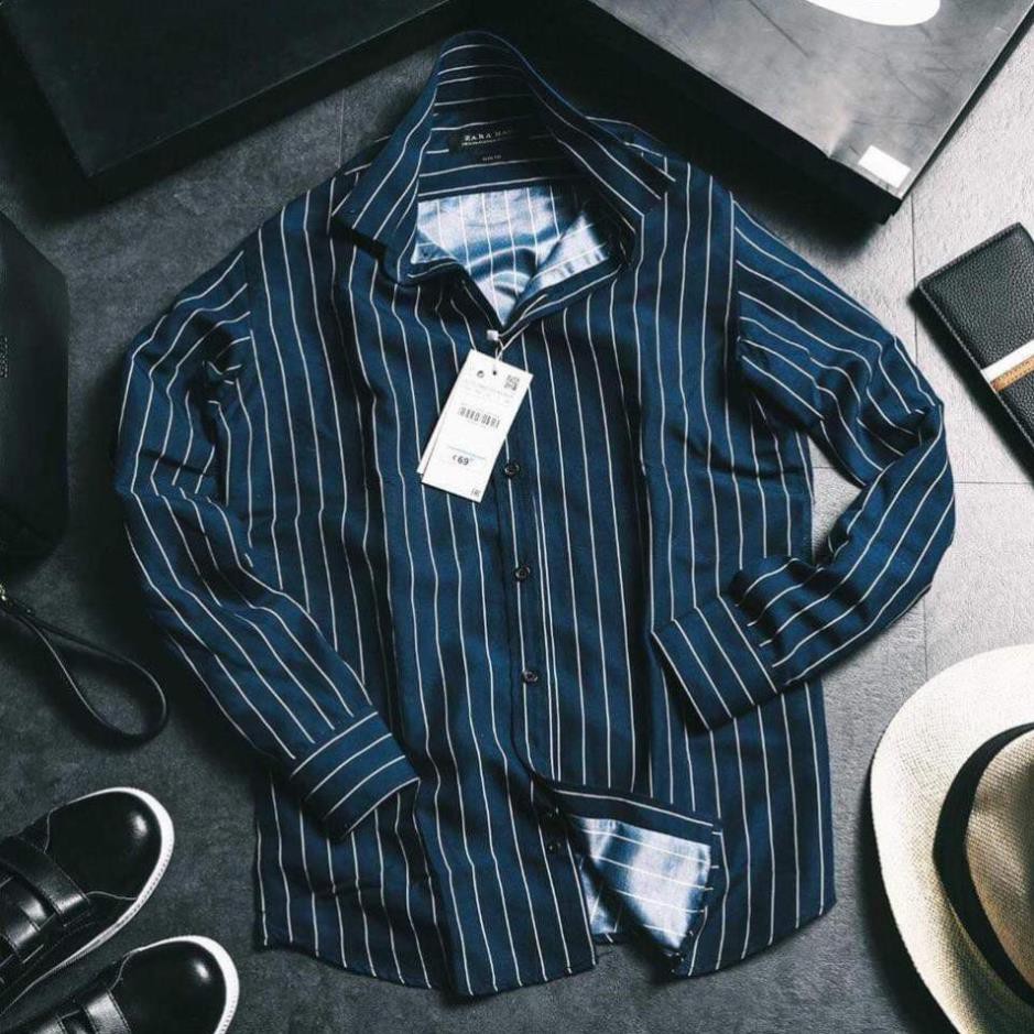 Áo sơ mi nam kẻ sọc chất lụa,Áo Sơ Mi Dài Tay,Áo Sơ Mi Hàn Quốc mềm mịn kiểu dáng hàn quốc ôm nhẹ | BigBuy360 - bigbuy360.vn