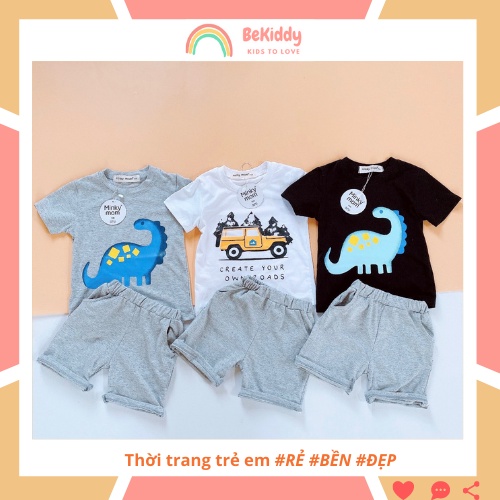 Bộ đồ bé trai thun 100% cotton MinkyMom có tay cho bé từ 1-5 tuổi 9kg - 20kg BT05
