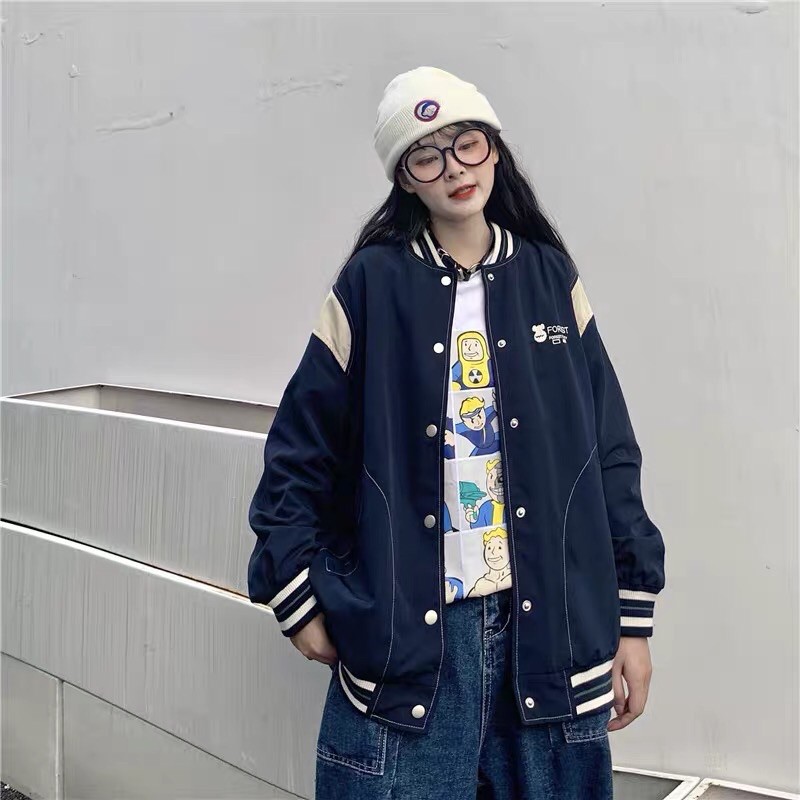 Bomber trơn đơn giản vintage( hàng có sẵn) | BigBuy360 - bigbuy360.vn