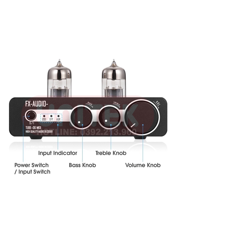 Bộ Ampli Đèn 6N3 Preamplifier Đèn, Chỉnh Bass-Treble FX-Audio TUBE-06 MKII - Bộ Ampli Hàng Chính Hãng