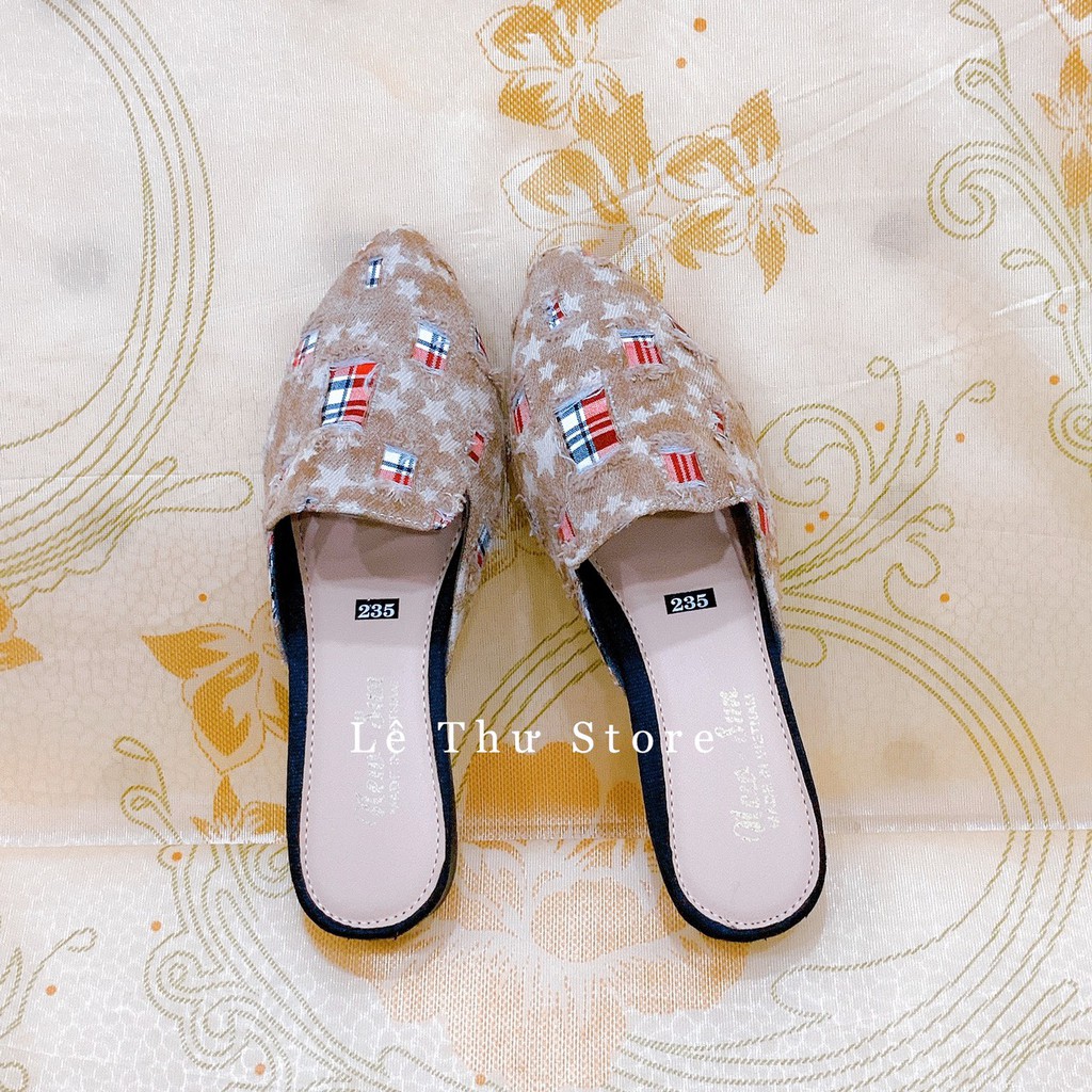 Dép nữ sục vải bố vá màu phong cách (S004)