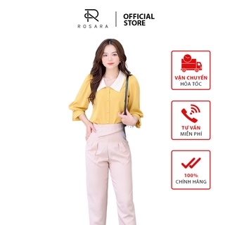 Áo sơ mi kiểu thời trang nữ dáng suông tiểu thư Rosara AM206