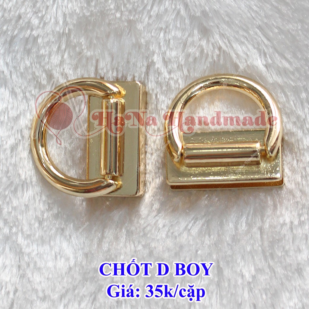 Chốt D Boy gắn túi xách (Màu: Đen, Vàng - 35k/cặp)