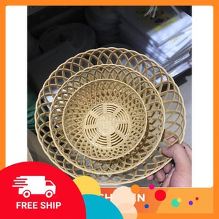 Rổ giả mây tre đan Việt Nhật rổ tròn giả mây bền đẹp đủ size