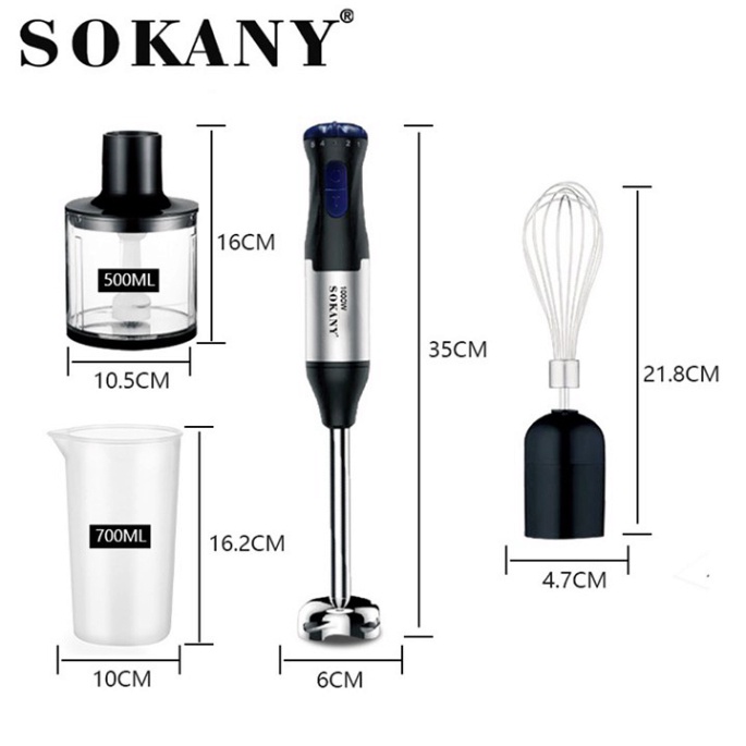 Máy Xay Đa Năng Cầm Tay Sokany SK1711 - xay thịt, đánh trứng, xay sinh tố, xay đồ ăn dặm tiện lợi