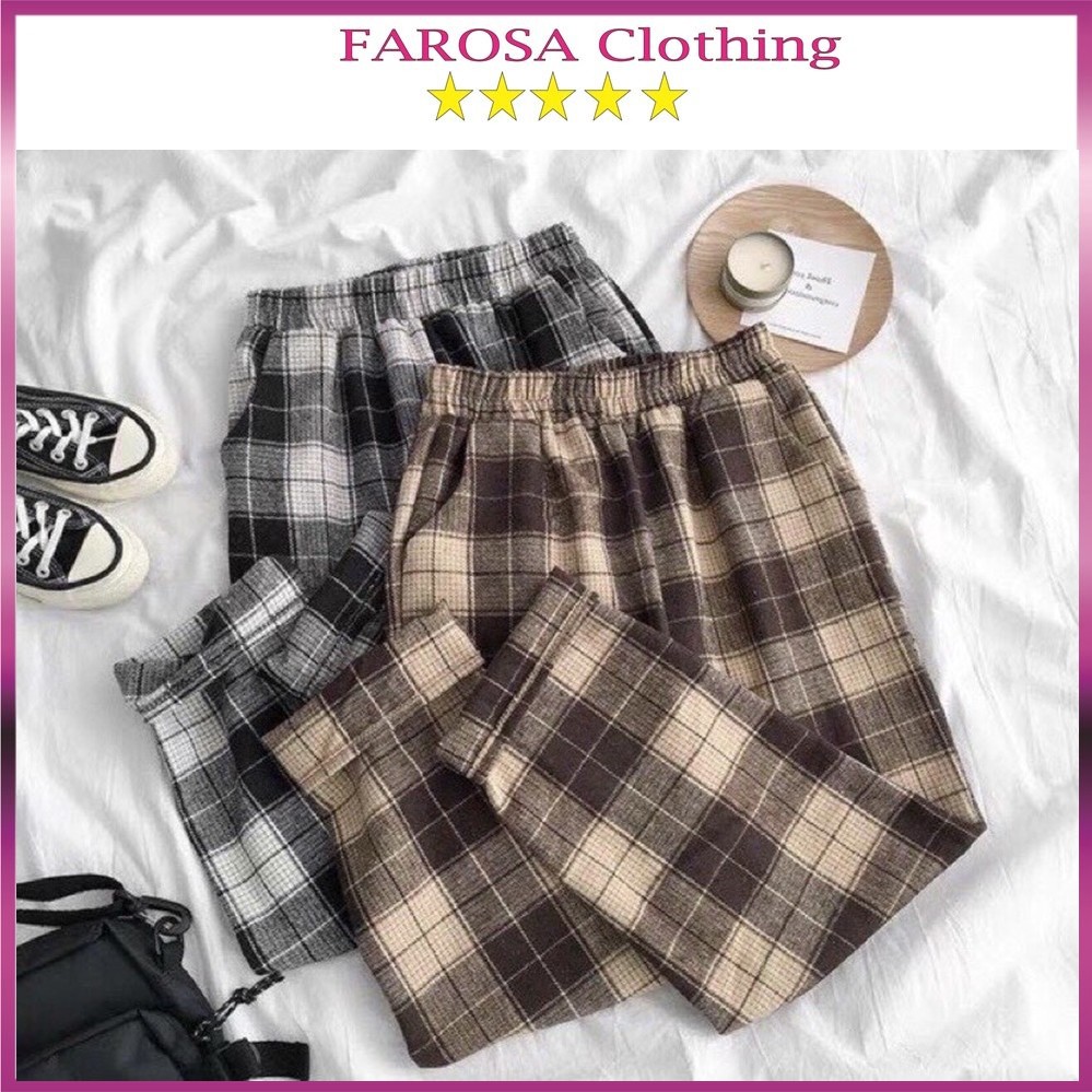 Sỉ Quần Kẻ Karo Ống Suông FAROSA Mẫu Mới Hot Hít