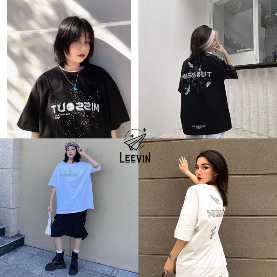 Áo thun form rộng MISSOUT MOON Vũ Trụ Unisex Nam Nữ - Áo phông tay lỡ kiểu giấu quần Ulzzang Nelly - Leevin Store ◦  ཾ