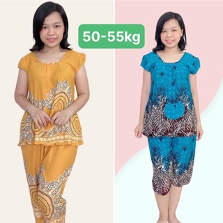 50-55kg Đồ bộ mặc nhà quần lửng tole Thái siêu mát mịn
