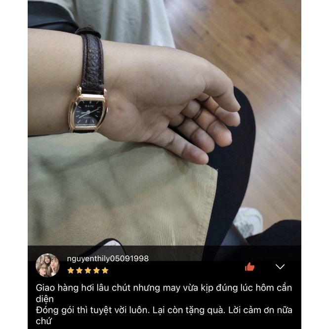 Đồng hồ thời trang nữ mặt ovan cực đẹp, dây da mềm đeo êm tay DH01 LOUSMORE