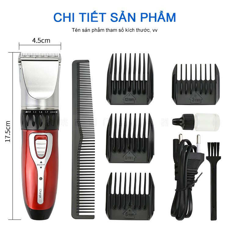 Tông Đơ Cắt Tóc Hớt Tóc Cạo Râu Xài Pin Cạo, Tỉa Lông Thú Cưng Jichen 8017, Chuyên Dùng Cắt Tỉa Lông Thú Cưng Tại Nhà