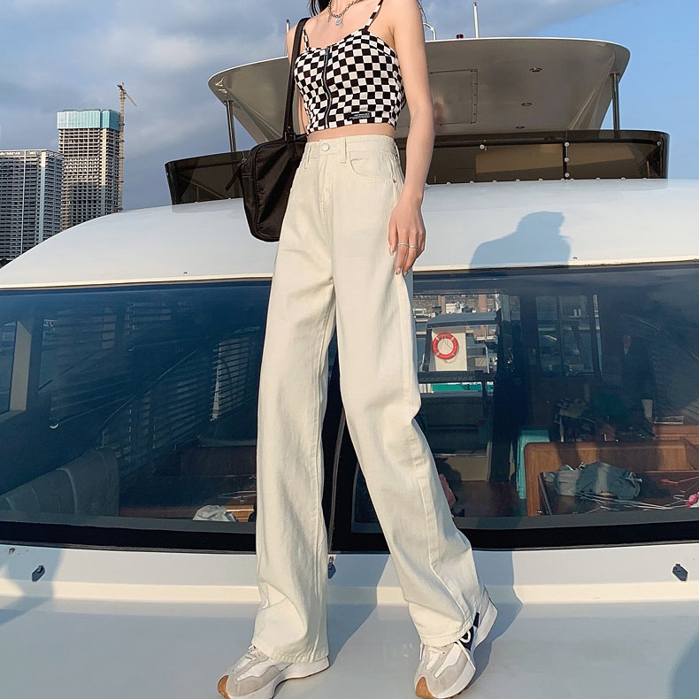 Quần Jeans Dài Ống Rộng Thời Trang Dành Cho Nữ