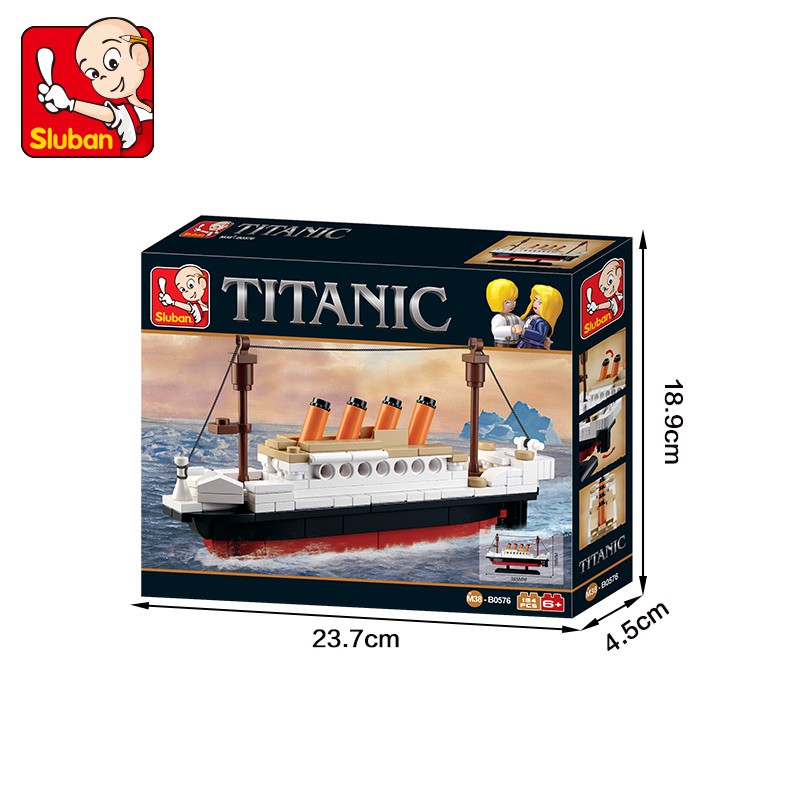 Bộ đồ chơi lắp ráp 194 miếng SLUBAN ghép về tàu Titanic vui nhộn cho bé